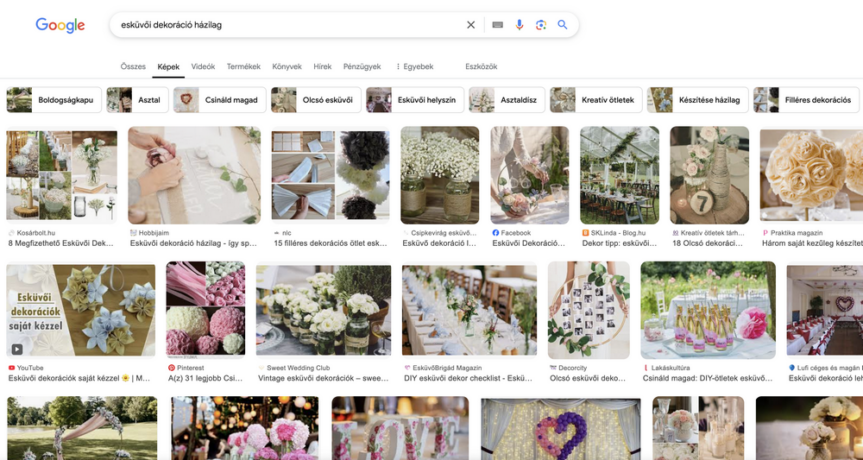 Google képek SEO kulcsszókutatáshoz 